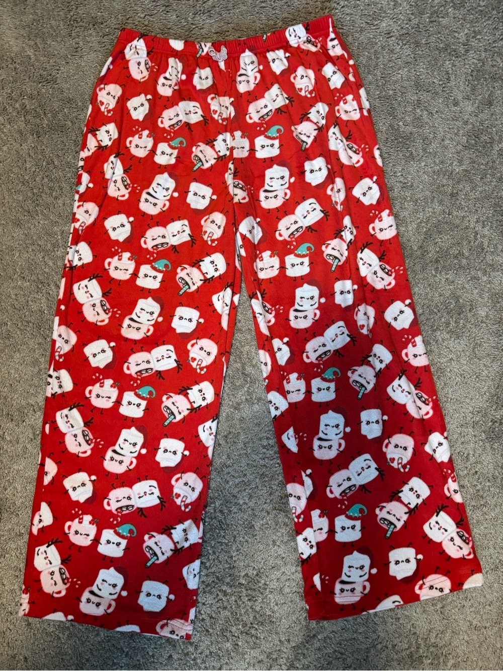 Women's Red Marshmallow Character Pajama Pants